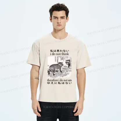 Tokyo-Tiger Raccoon Self-doubt Washed T-Shirt