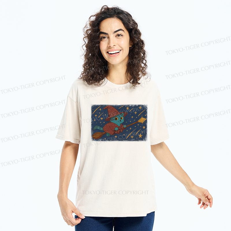Tokyo-Tiger The Magical Cat Washed T-Shirt