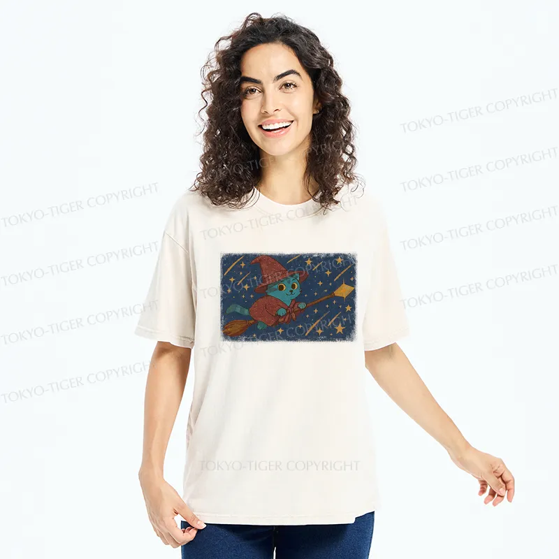 Tokyo-Tiger The Magical Cat Washed T-Shirt