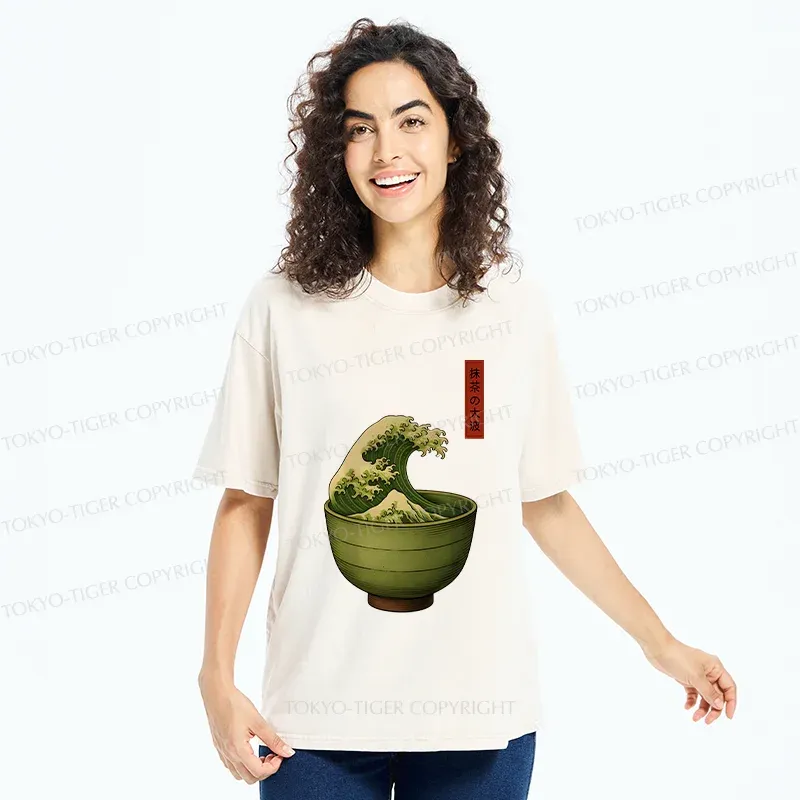 Tokyo-Tiger Matcha Cup Washed T-Shirt