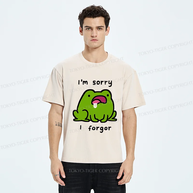 Tokyo-Tiger Frog With Bad Memory Washed T-Shirt