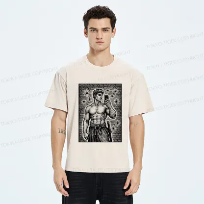 Tokyo-Tiger Workout Selfie David Washed T-Shirt