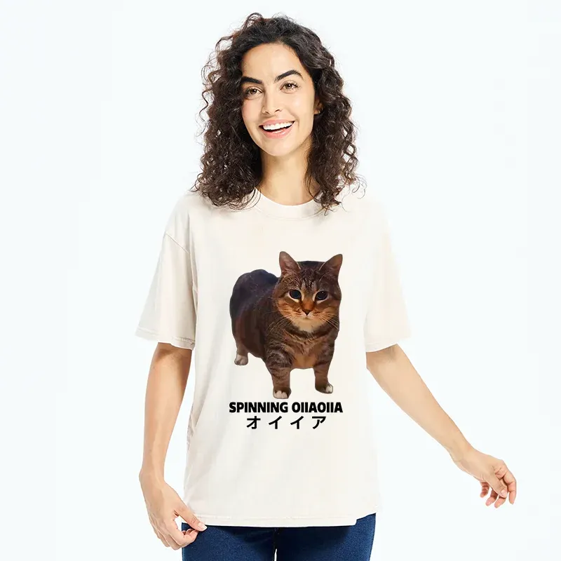 Tokyo-Tiger OIIAOIIA Cat Washed T-Shirt