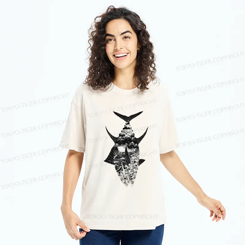 Tokyo-Tiger Tuna Art Washed T-Shirt
