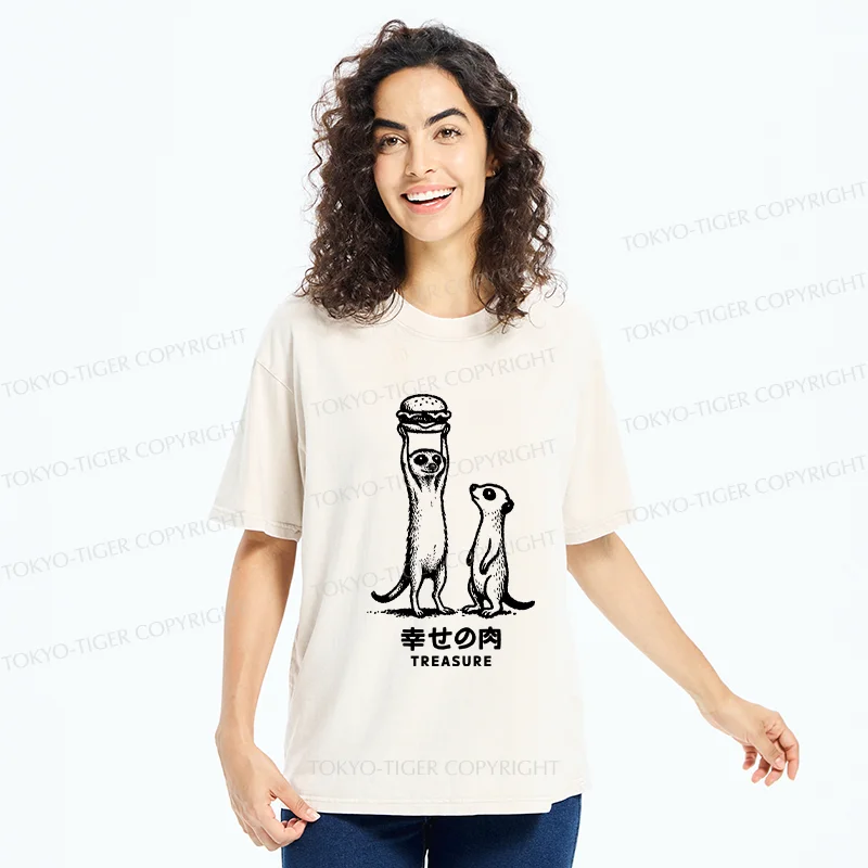 Tokyo-Tiger Meerkats' Favorite Burger Washed T-Shirt
