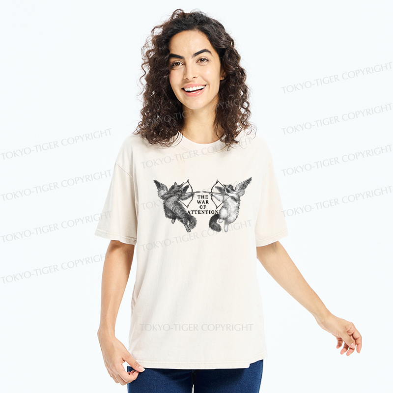 Tokyo-Tiger The War Of Attention Washed T-Shirt