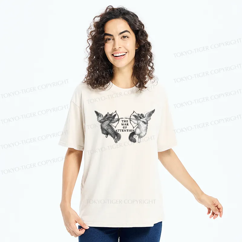 Tokyo-Tiger The War Of Attention Washed T-Shirt