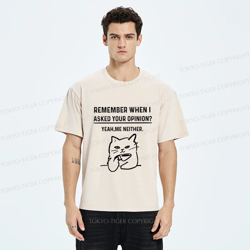 Tokyo-Tiger Cats Don't Accept Opinions Washed T-Shirt
