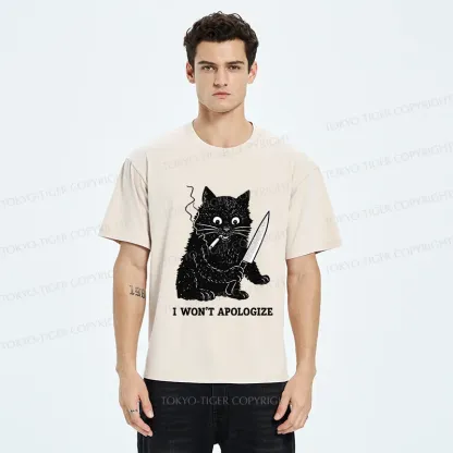Tokyo-Tiger Cat Don't Apologize Washed T-Shirt