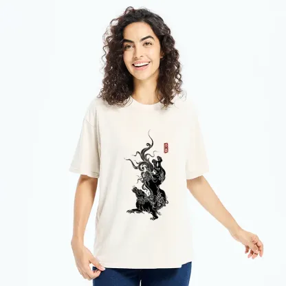 Tokyo-Tiger Japanese Mythical Beasts Washed T-Shirt