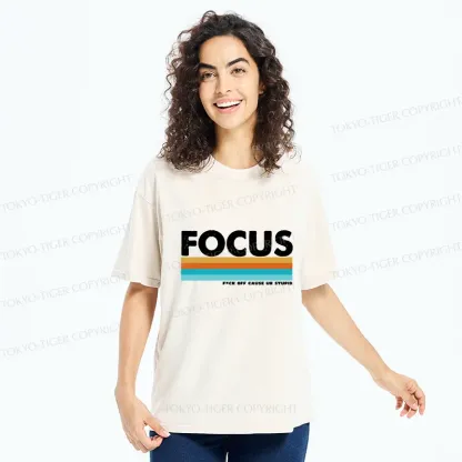 Tokyo-Tiger Funny FOCUS Washed T-Shirt
