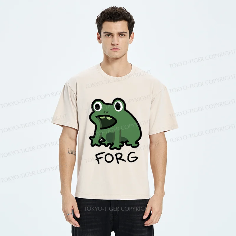 Tokyo-Tiger Funny Forg Japan Washed T-Shirt