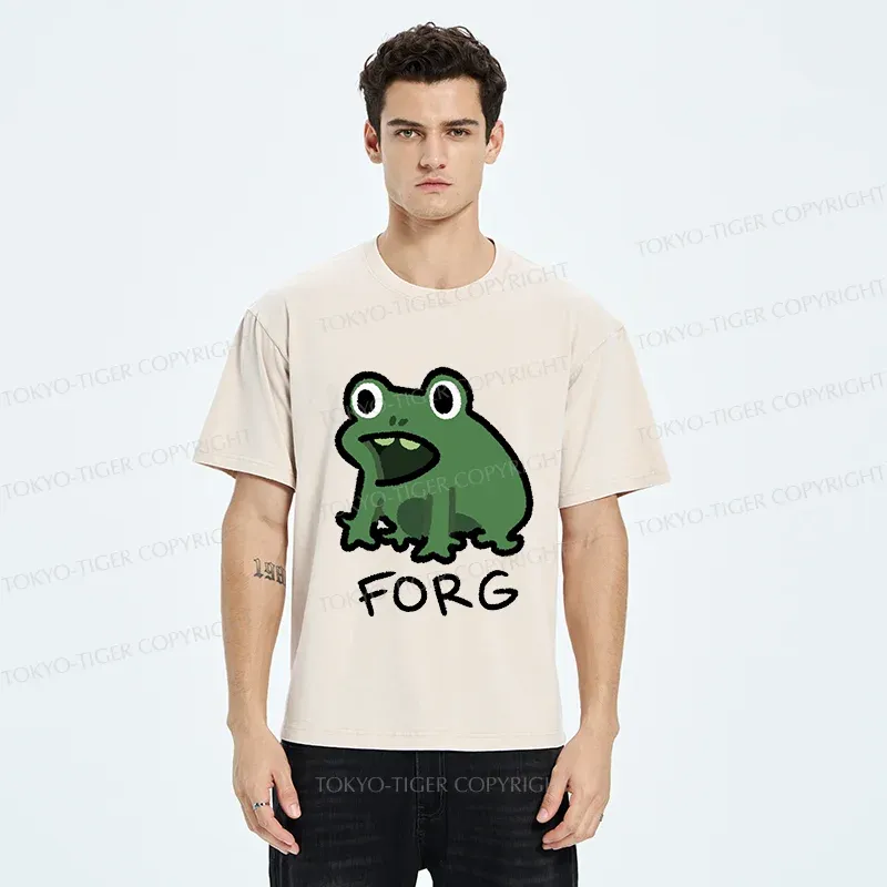 Tokyo-Tiger Funny Forg Japan Washed T-Shirt