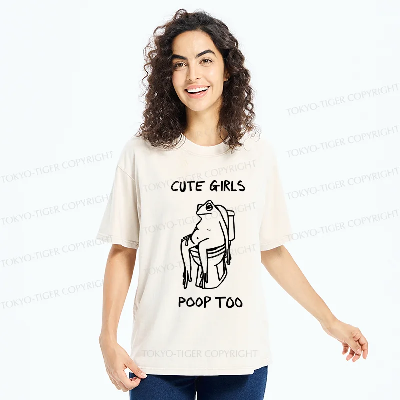 Tokyo-Tiger Pooping Frog Washed T-Shirt