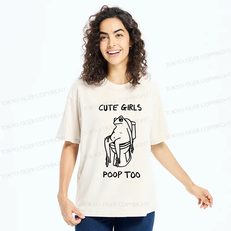 Tokyo-Tiger Pooping Frog Washed T-Shirt