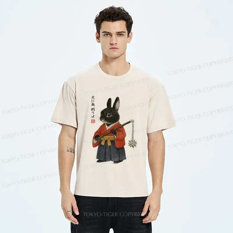 Tokyo-Tiger Japanese Rabbit：Let's Fight Washed T-Shirt