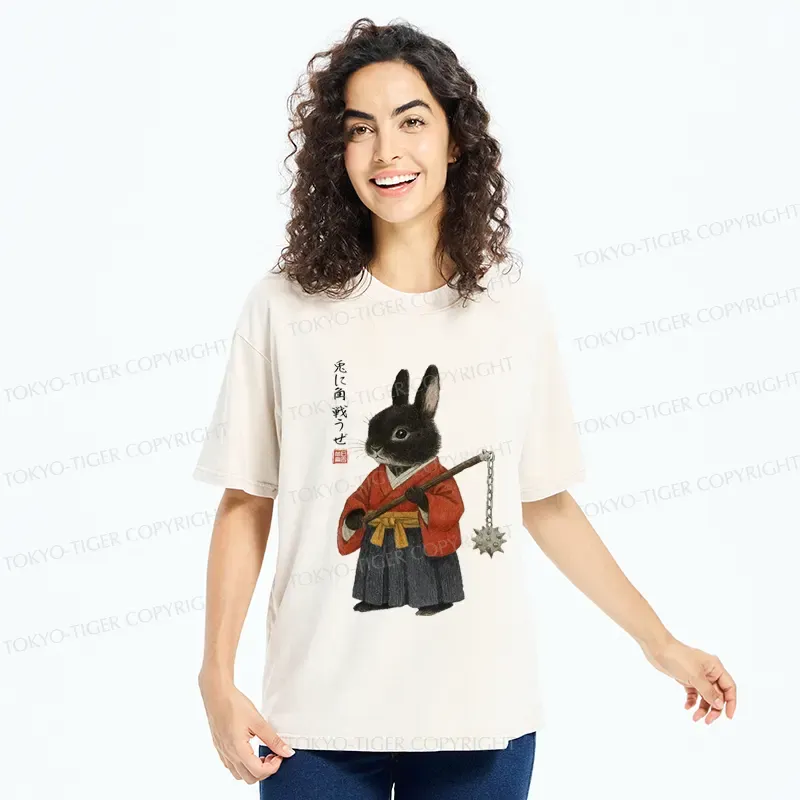 Tokyo-Tiger Japanese Rabbit：Let's Fight Washed T-Shirt