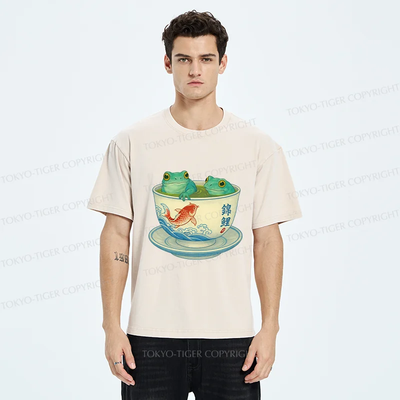 Tokyo-Tiger Frog Tea Washed T-Shirt