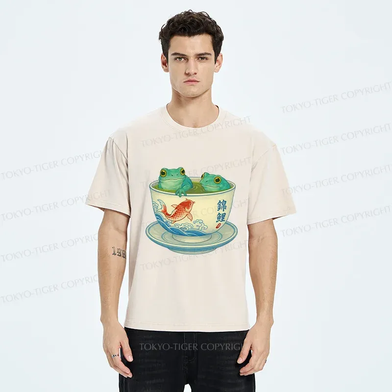 Tokyo-Tiger Frog Tea Washed T-Shirt