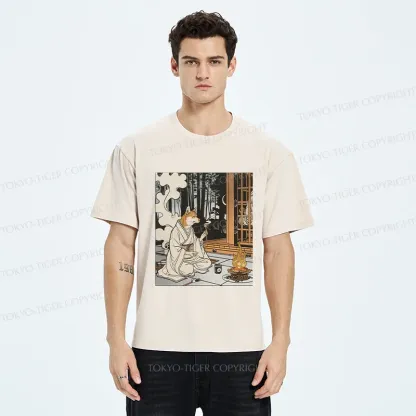 Tokyo-Tiger Zen Dog Japanese Washed T-Shirt