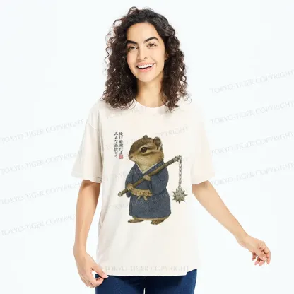 Tokyo-Tiger Samurai Hamster's Code of Honor Washed T-Shirt