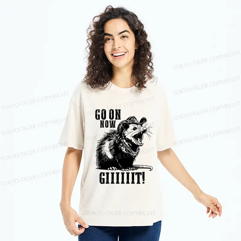 Tokyo-Tiger Surprised Possum Washed T-Shirt