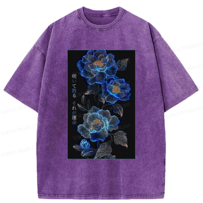 Tokyo-Tiger The Sea Of Flowers In The Darkness Washed T-Shirt