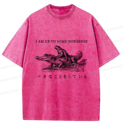Tokyo-Tiger I Am Up To Some Nonsense Frog Vintage Washed T-Shirt