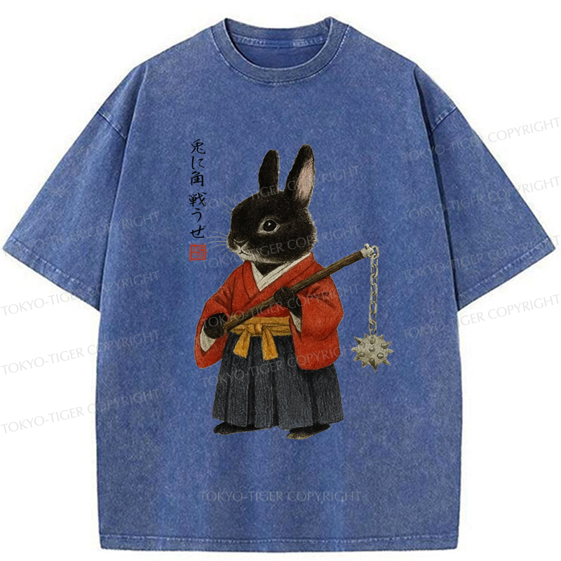 Tokyo-Tiger Japanese Rabbit：Let's Fight Washed T-Shirt