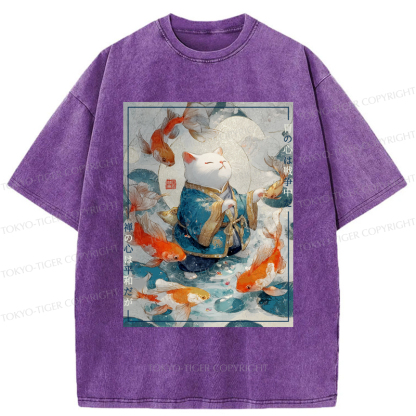 Tokyo-Tiger A Cat’s Zen  A Fish’s Fate Washed T-Shirt