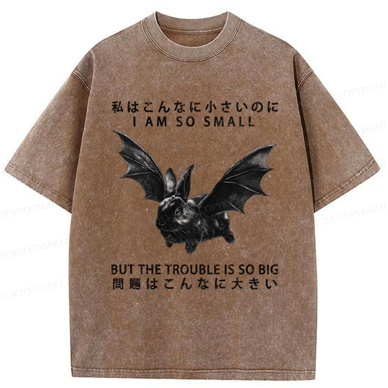 Tokyo-Tiger Funny Rabbit：I Am So Small But The Trouble Is So Big Washed T-Shirt