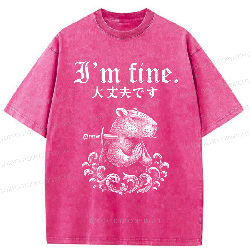 Tokyo-Tiger Capybara Is Fine Washed T-Shirt