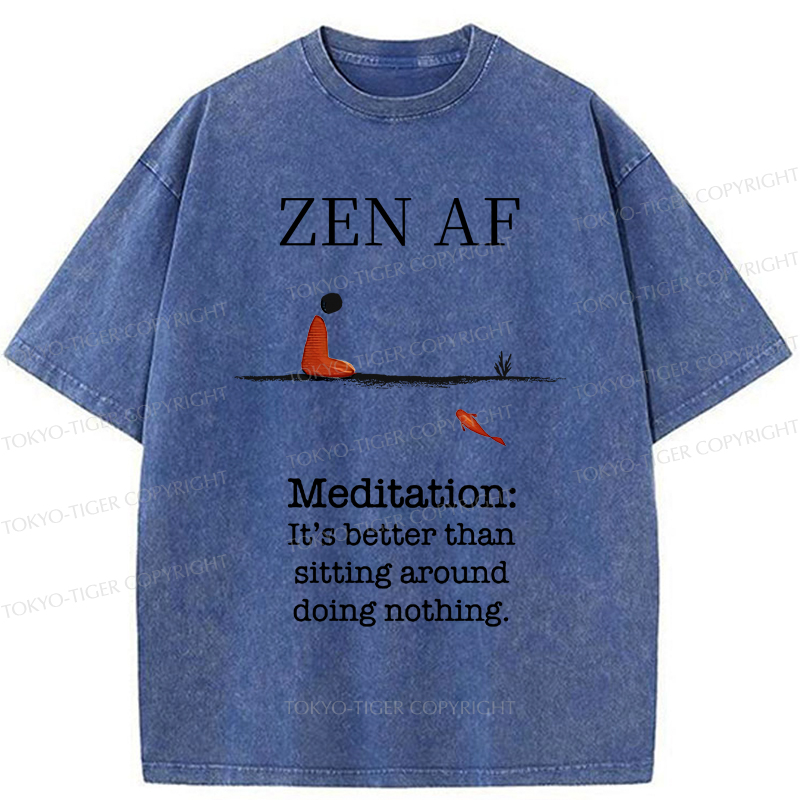Tokyo-Tiger Zen Vibes Only: The Power of Meditation Washed T-Shirt