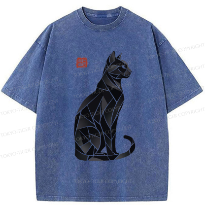 Tokyo-Tiger Mystic Cat: A Modern Design Washed T-Shirt