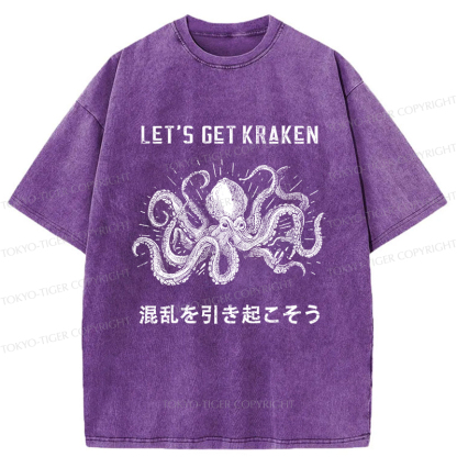 Tokyo-Tiger Funny Octopus：Let’s Get Kraken Washed T-Shirt