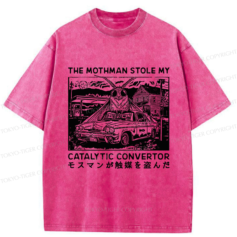 Tokyo-Tiger The Night Mothman Stole My Converter Washed T-Shirt