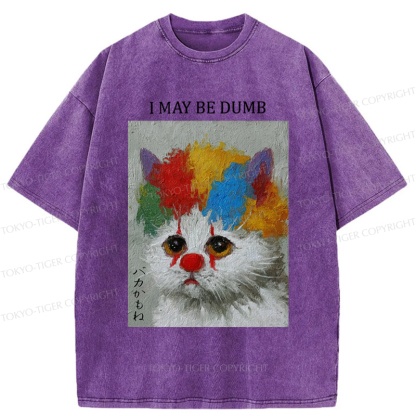 Tokyo-Tiger Funny Clown Cat：I May Be Dumb Washed T-Shirt