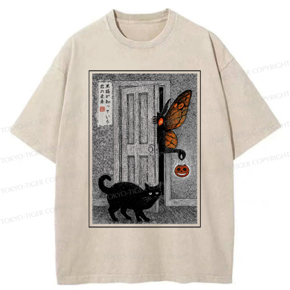 Tokyo-Tiger Halloween Mothman Visits Washed T-Shirt