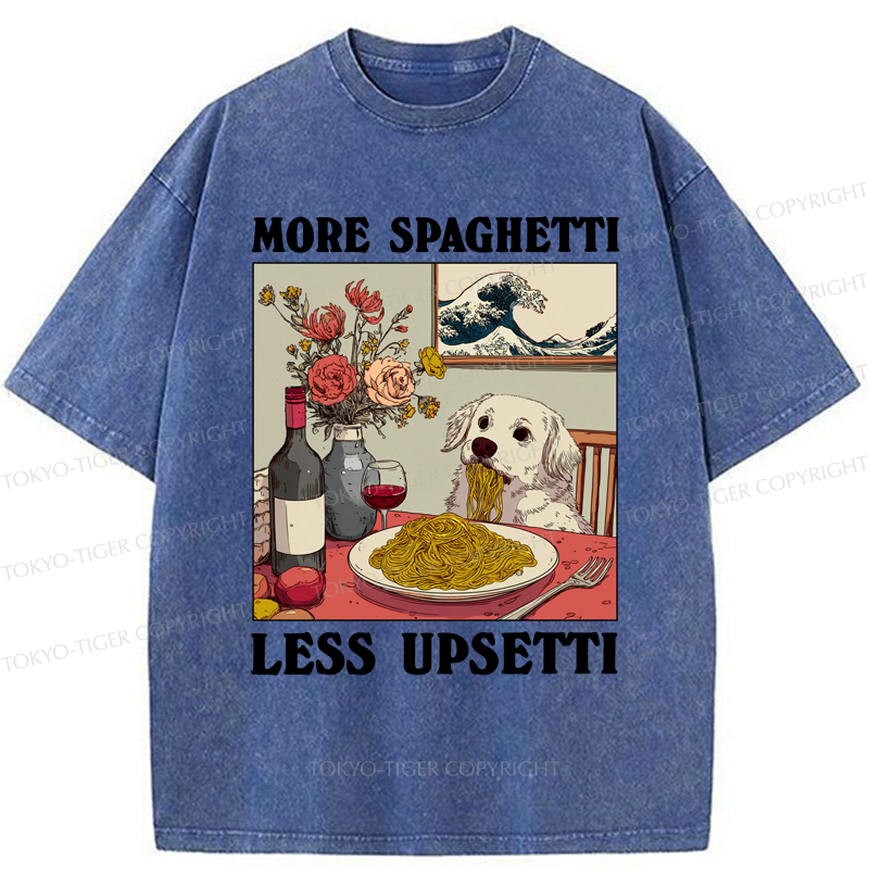 Tokyo-Tiger More Spaghetti Less Upsetti Dog Washed T-Shirt