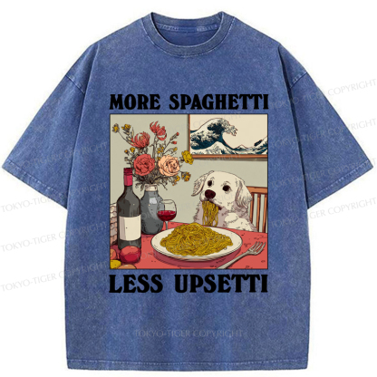 Tokyo-Tiger More Spaghetti Less Upsetti Dog Washed T-Shirt