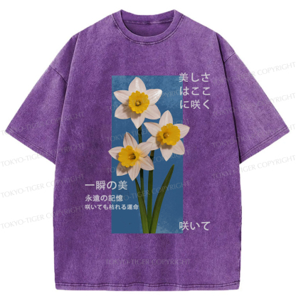 Tokyo-Tiger Beautiful Japanese Flowers Poster T-Shirt