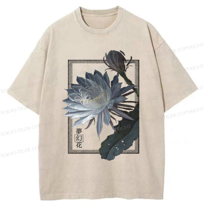Tokyo-Tiger Japanese Hallucinogenic Epiphyllum Washed T-Shirt