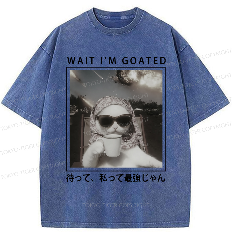 Tokyo-Tiger Elegant And Sarcastic Cat Washed T-Shirt