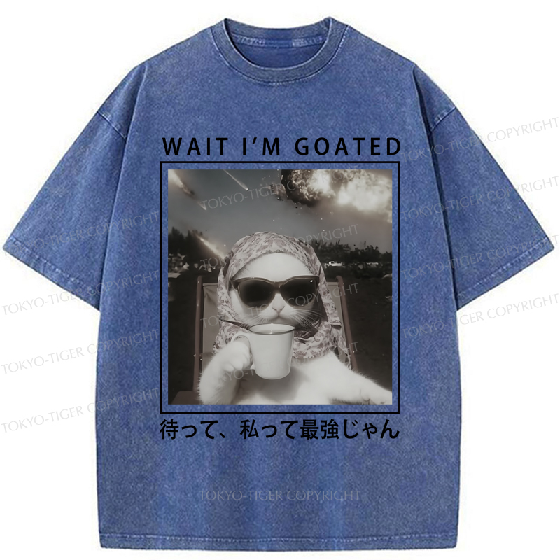 Tokyo-Tiger Elegant And Sarcastic Cat Washed T-Shirt