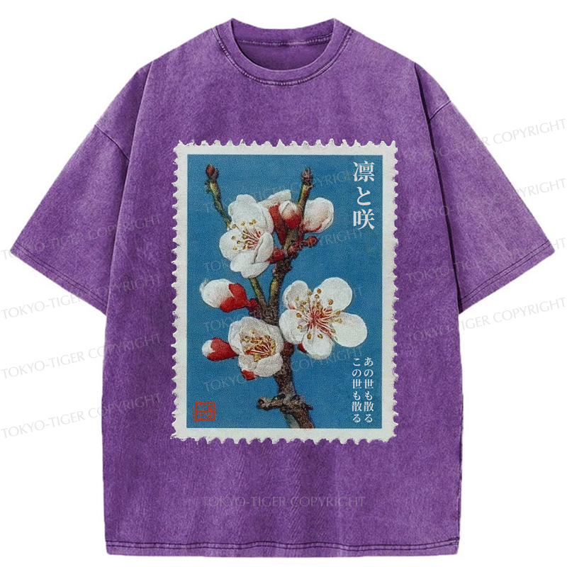 Tokyo-Tiger The Blooming and Withering of Plum Blossoms Washed T-Shirt