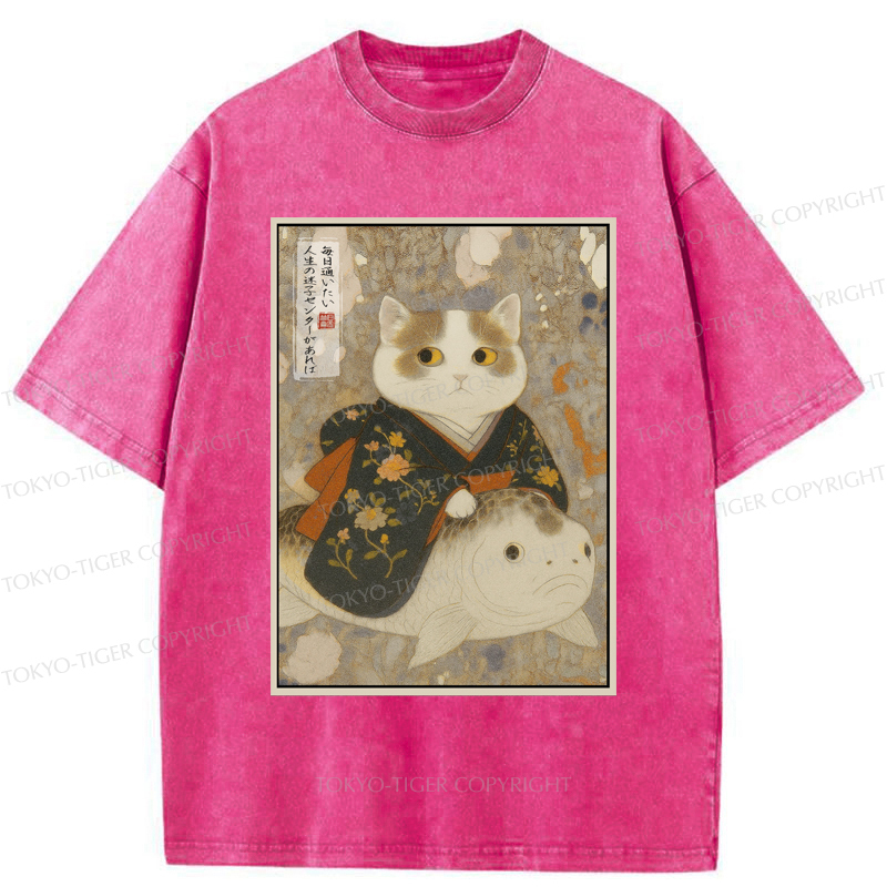 Tokyo-Tiger The Cat and the Art of Getting Lost Washed T-Shirt