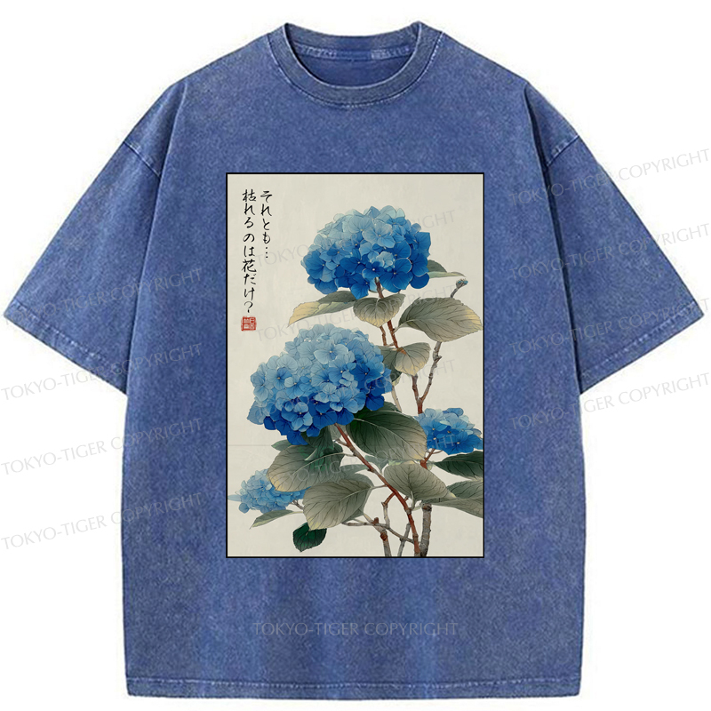 Tokyo-Tiger Hydrangeas: A Reflection of the Soul Washed T-Shirt