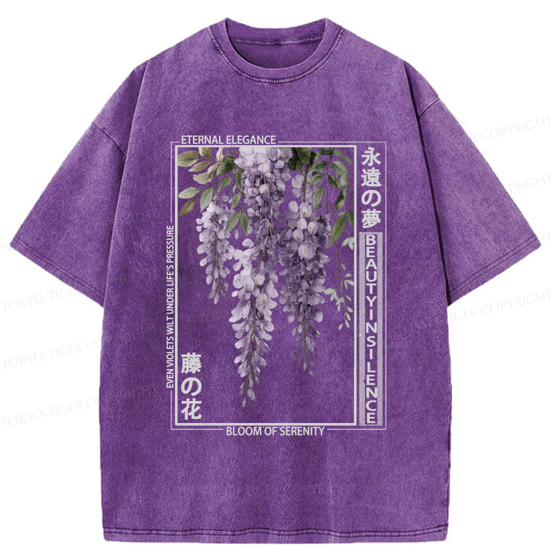 Tokyo-Tiger Whispers of the Wisteria Washed T-Shirt