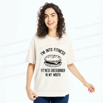 Tokyo-Tiger Fitness Cheeseburger Washed T-Shirt