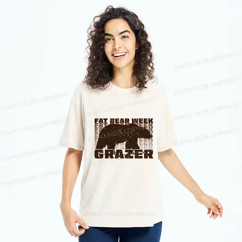 Tokyo-Tiger Grazer Animal Funny Washed T-Shirt